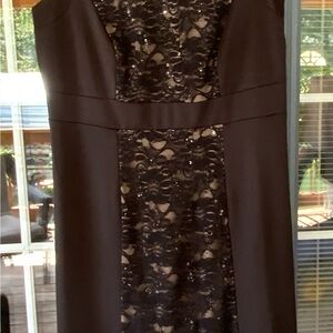 R&M Richards Black Strapless Lace Dress